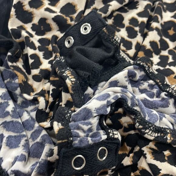 NWOT Almost Famous Leopard Bodysuit leotard with snaps.  Size L large 12/14 - Picture 9 of 11